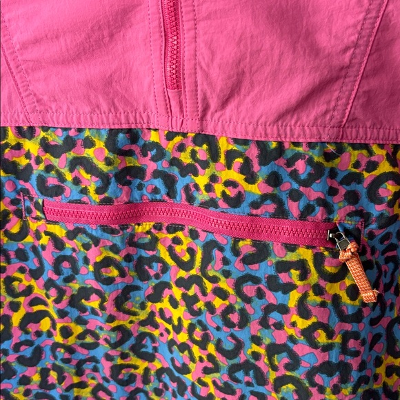 Merrell Supplex Anorak Windbreaker Rainbow Leopard Print Pink 90s Style Jacket - Picture 3 of 9